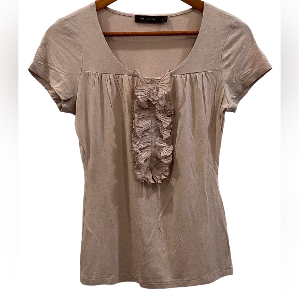 The limited powder pink ruffled blouse size S EUC